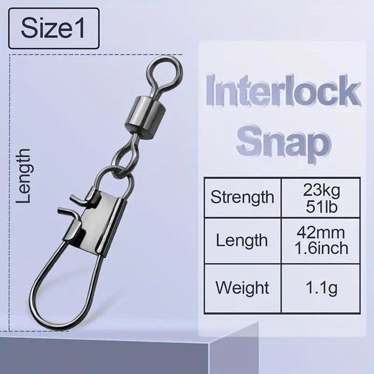 51lb snap swivel x10