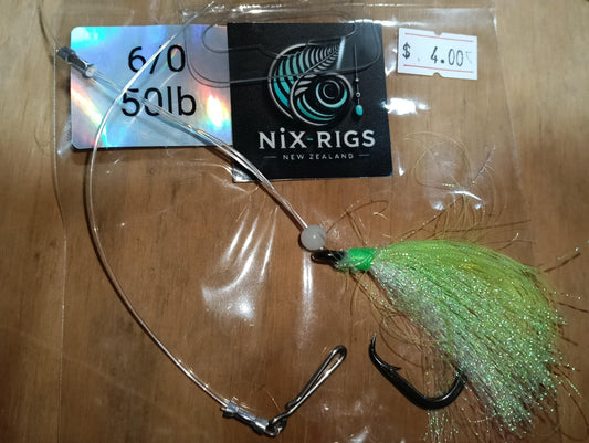 5/0 6/0 flasher hook with quick clip, 50lb trace